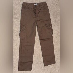 S.O.N.G brown high-waist cargo pants